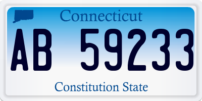 CT license plate AB59233