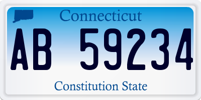 CT license plate AB59234