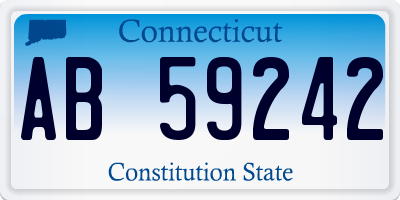 CT license plate AB59242