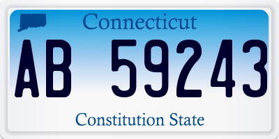 CT license plate AB59243