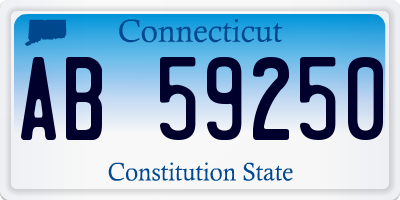 CT license plate AB59250