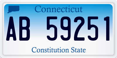 CT license plate AB59251