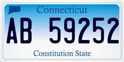 CT license plate AB59252