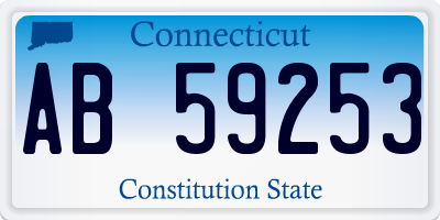 CT license plate AB59253