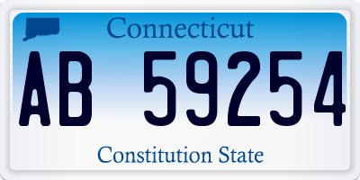 CT license plate AB59254