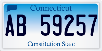 CT license plate AB59257