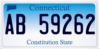 CT license plate AB59262