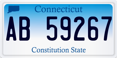 CT license plate AB59267