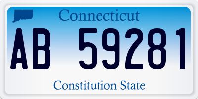 CT license plate AB59281