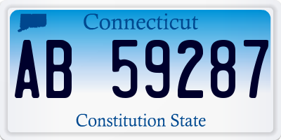 CT license plate AB59287