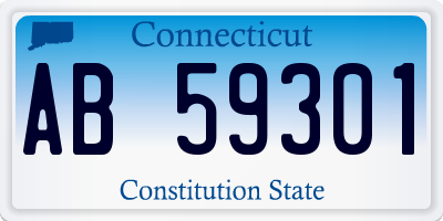 CT license plate AB59301