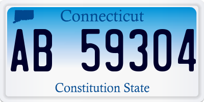 CT license plate AB59304