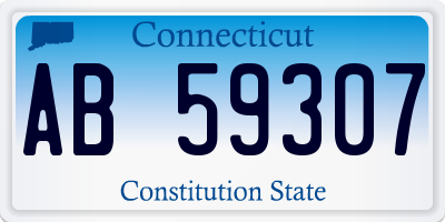 CT license plate AB59307