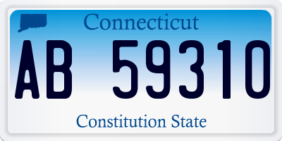 CT license plate AB59310