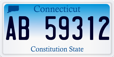 CT license plate AB59312