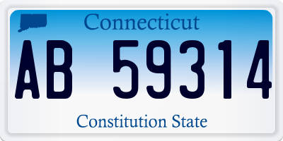 CT license plate AB59314