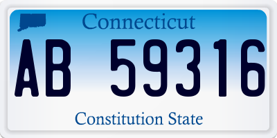 CT license plate AB59316