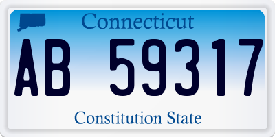 CT license plate AB59317