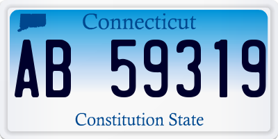 CT license plate AB59319