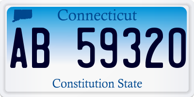 CT license plate AB59320