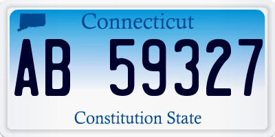 CT license plate AB59327