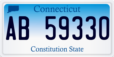 CT license plate AB59330