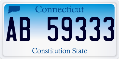 CT license plate AB59333