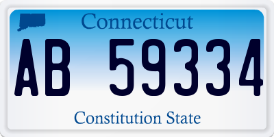 CT license plate AB59334