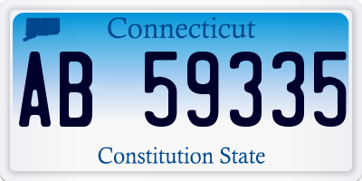 CT license plate AB59335