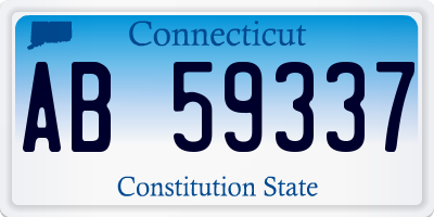 CT license plate AB59337