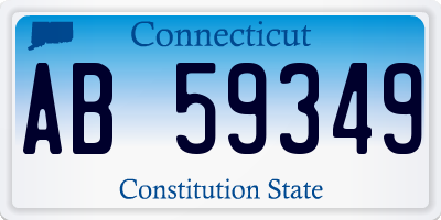 CT license plate AB59349