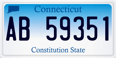 CT license plate AB59351