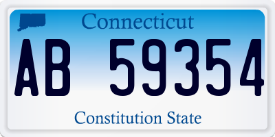 CT license plate AB59354