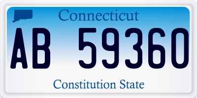 CT license plate AB59360