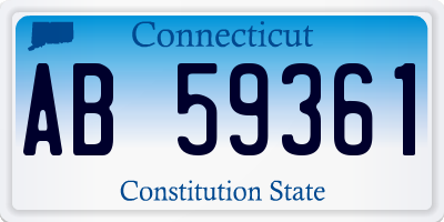 CT license plate AB59361