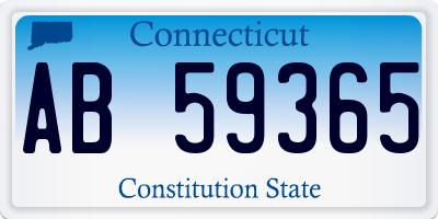 CT license plate AB59365