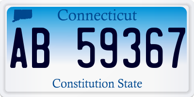 CT license plate AB59367