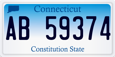 CT license plate AB59374