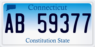 CT license plate AB59377