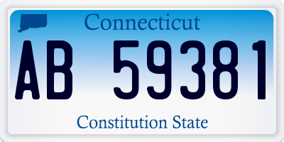 CT license plate AB59381