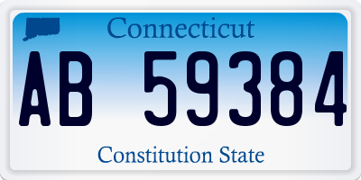 CT license plate AB59384