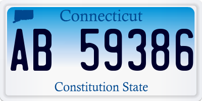 CT license plate AB59386