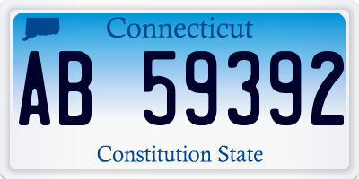 CT license plate AB59392