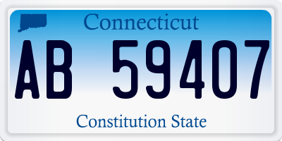 CT license plate AB59407