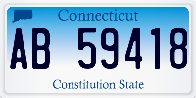 CT license plate AB59418