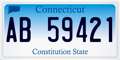 CT license plate AB59421