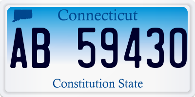 CT license plate AB59430