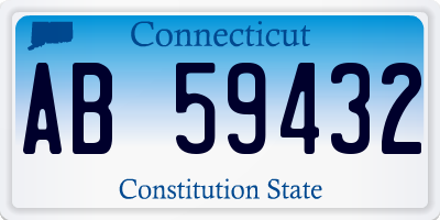 CT license plate AB59432