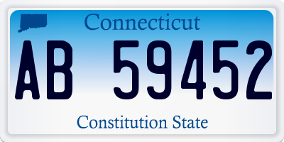 CT license plate AB59452