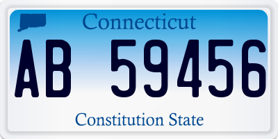 CT license plate AB59456